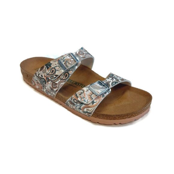 Birkenstock Shoes - Birkenstock Sydney Vegan Birko-Flor Sandals Womens 10 Paisley Light Rose EU 41